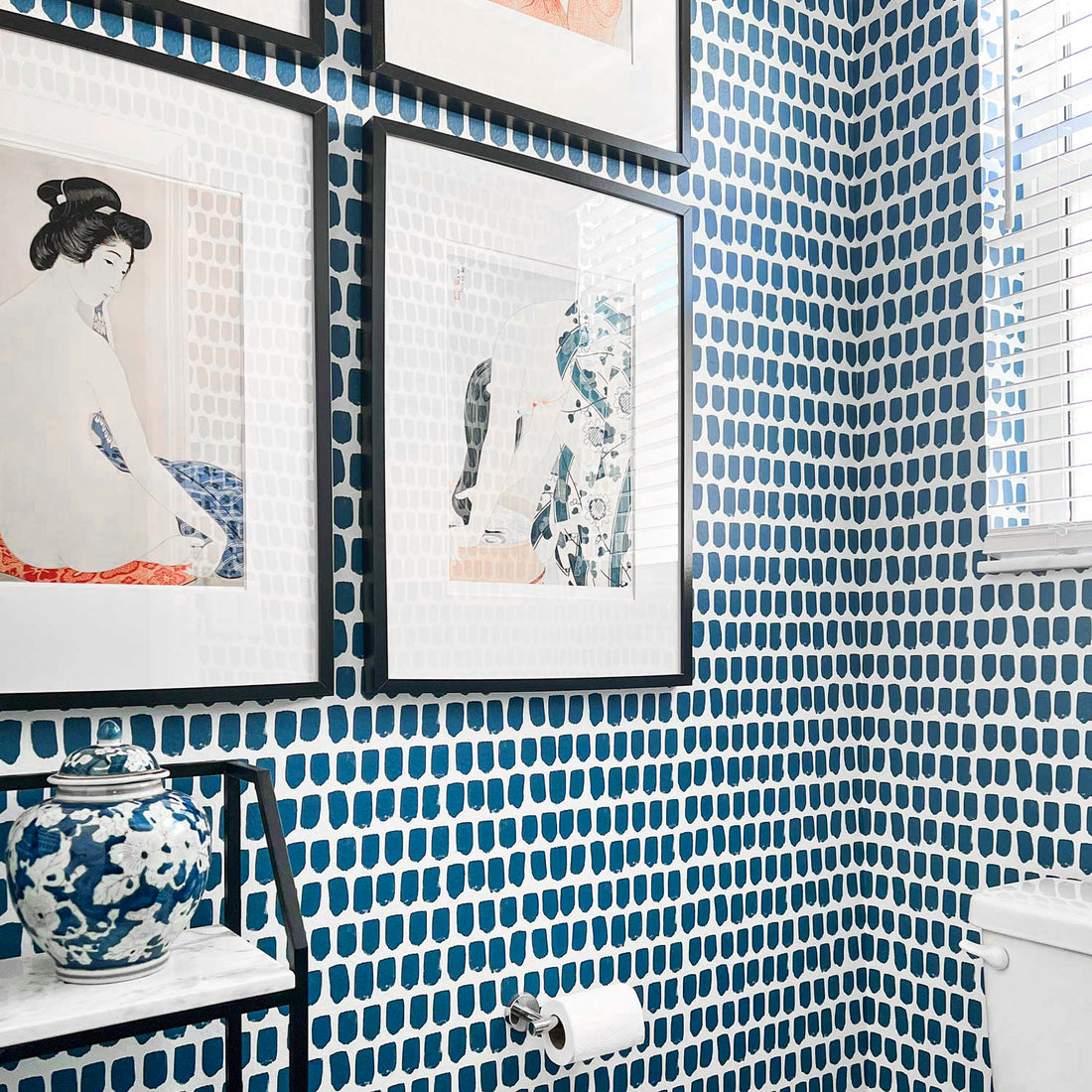 Blue Tiny Brush Pattern © Wallpaper In Petrol