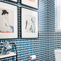Blue Tiny Brush Pattern © Wallpaper In Petrol