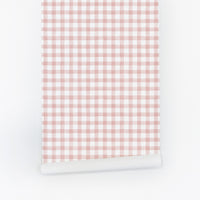 pink vintage plaid patterned wallpaper design