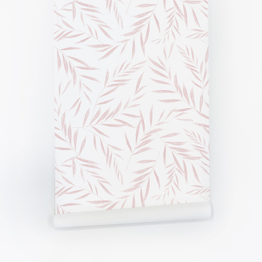 pink botanical foliage wallpaper pattern design