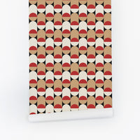 Red Mini Retro Design Removable Wallpaper