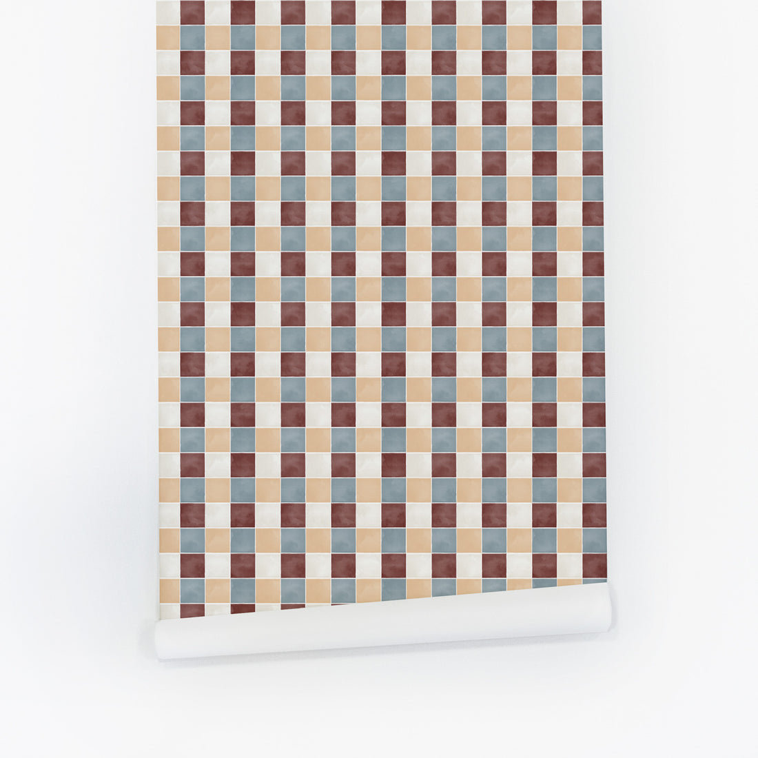 Retro Mosaic Tiles Print Wallpaper