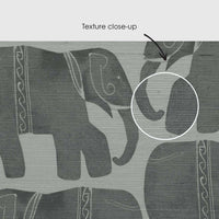 Grey Abstract Elephants Grasscloth Wallpaper