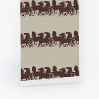Abstract Horses Grasscloth Wallpaper