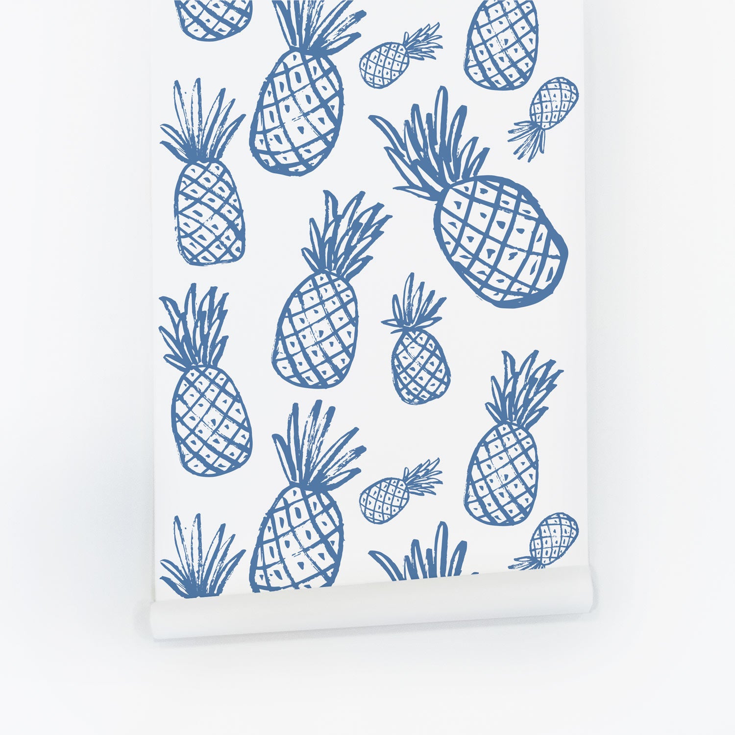 Blue tropical wallpaper with pineapples by Livettes | Livettes Wallpaper blue-tropical-wallpaper-with-pineapples-by-livettes-livettes-wallpaper