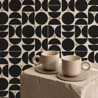 Black Retro Geometric Wallpaper