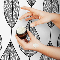 Black And White Stripy Leaves Wallpaper