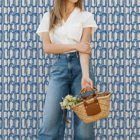 Brush stroke design wallpaper for modern coastal interior