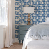 Hand sketched brush design removable wallpaper in coastal interior