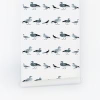 Blue Vintage Duck Design Kids Wallpaper