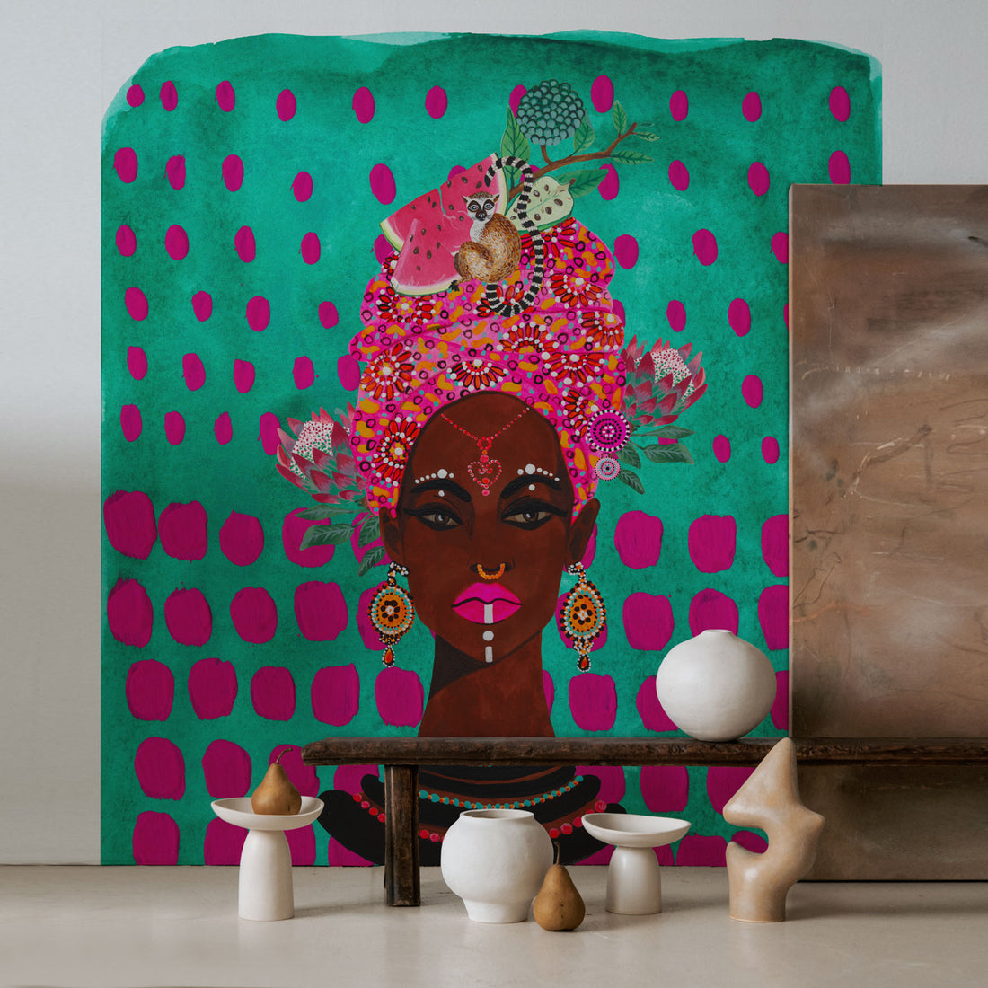 bold african print wallpaper design