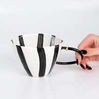 Handmade Porcelain Cup "Bold Lines"