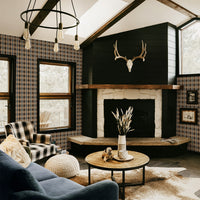Brown Argyle Grasscloth Wallpaper
