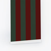 Burgundy Oversized Stripes Wallpaper