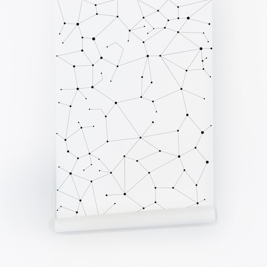 star pattern wallpaper for kids bedroom interior in black and white