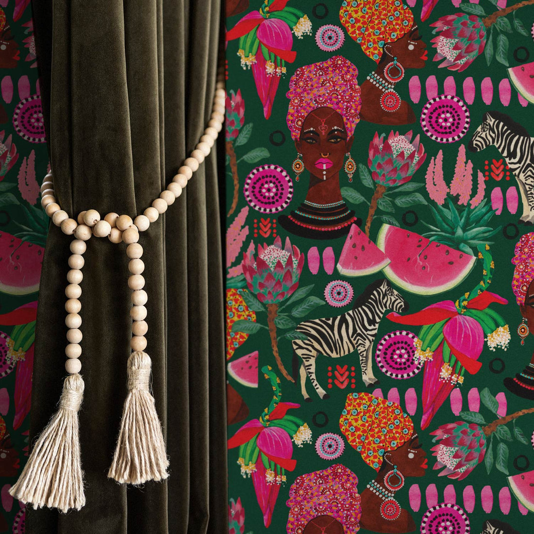 bright and modern african accent wall
