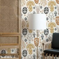 african abstract art on walls in neutral