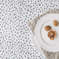 dalmatian print fabric design in light grey