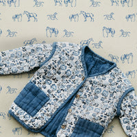 Horse Pattern Wallpaper in Blue