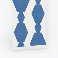 Blue wood block shiplap design removable wallpaper