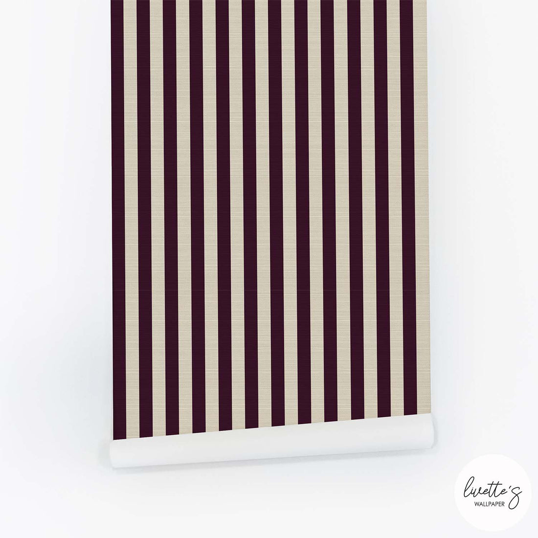 Jewel Red Classic Stripes Grasscloth Wallpaper