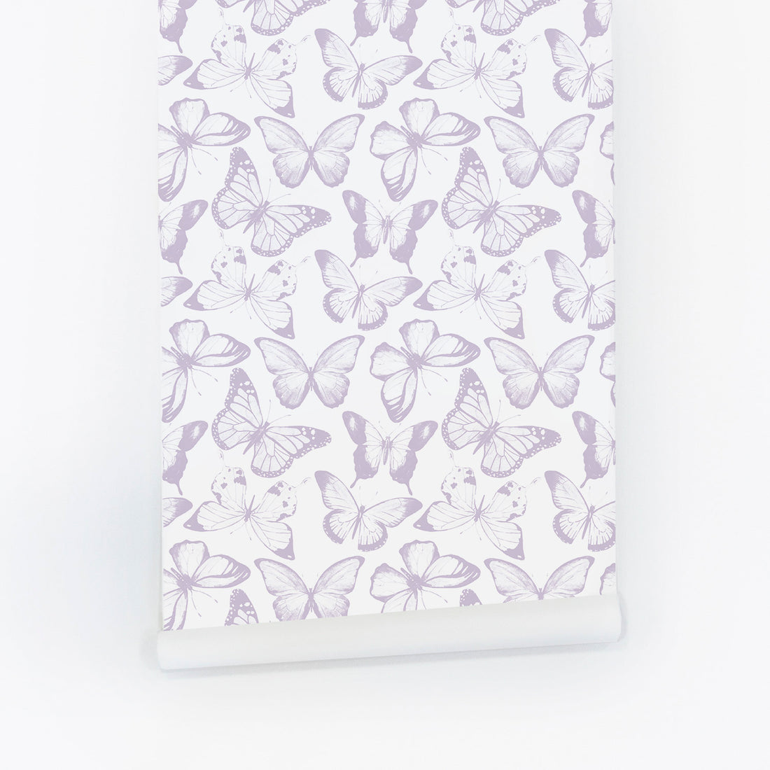 Minimal lavender color butterflies removable wallpaper for kids rooms