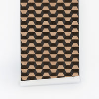 Mid-Century Wooden Mosaic Wallpaper
