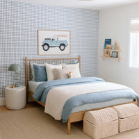 Modern windy blue plaid wallpaper