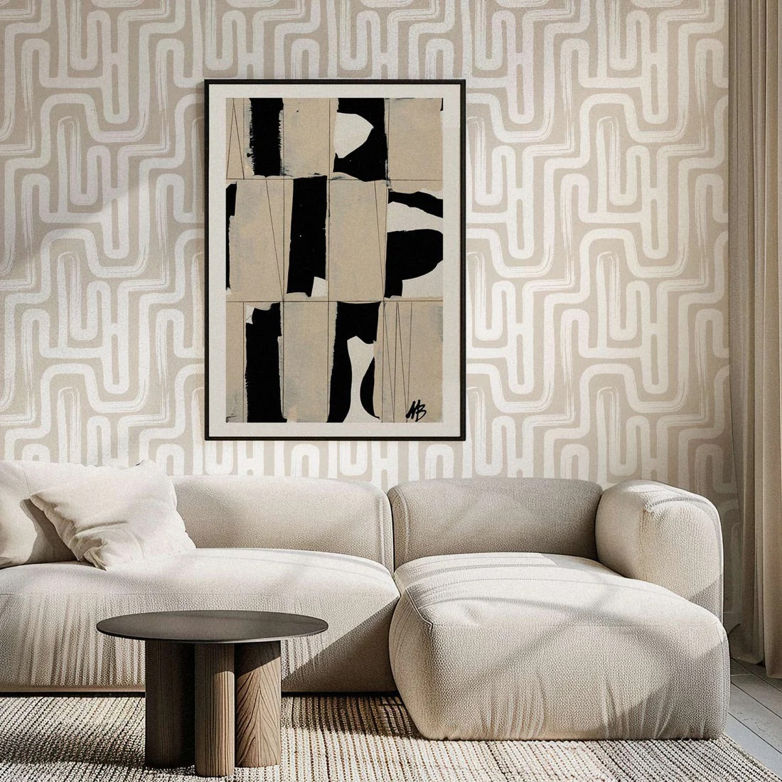 Metallic Pearl Paintbrush Maze © Wallpaper