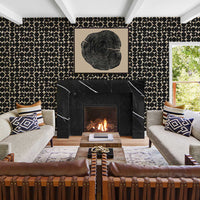 Black Retro Geometric Wallpaper
