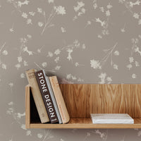 Neutral Wildflower Meadow Wallpaper