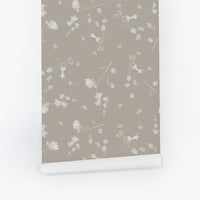 Neutral Wildflower Meadow Wallpaper