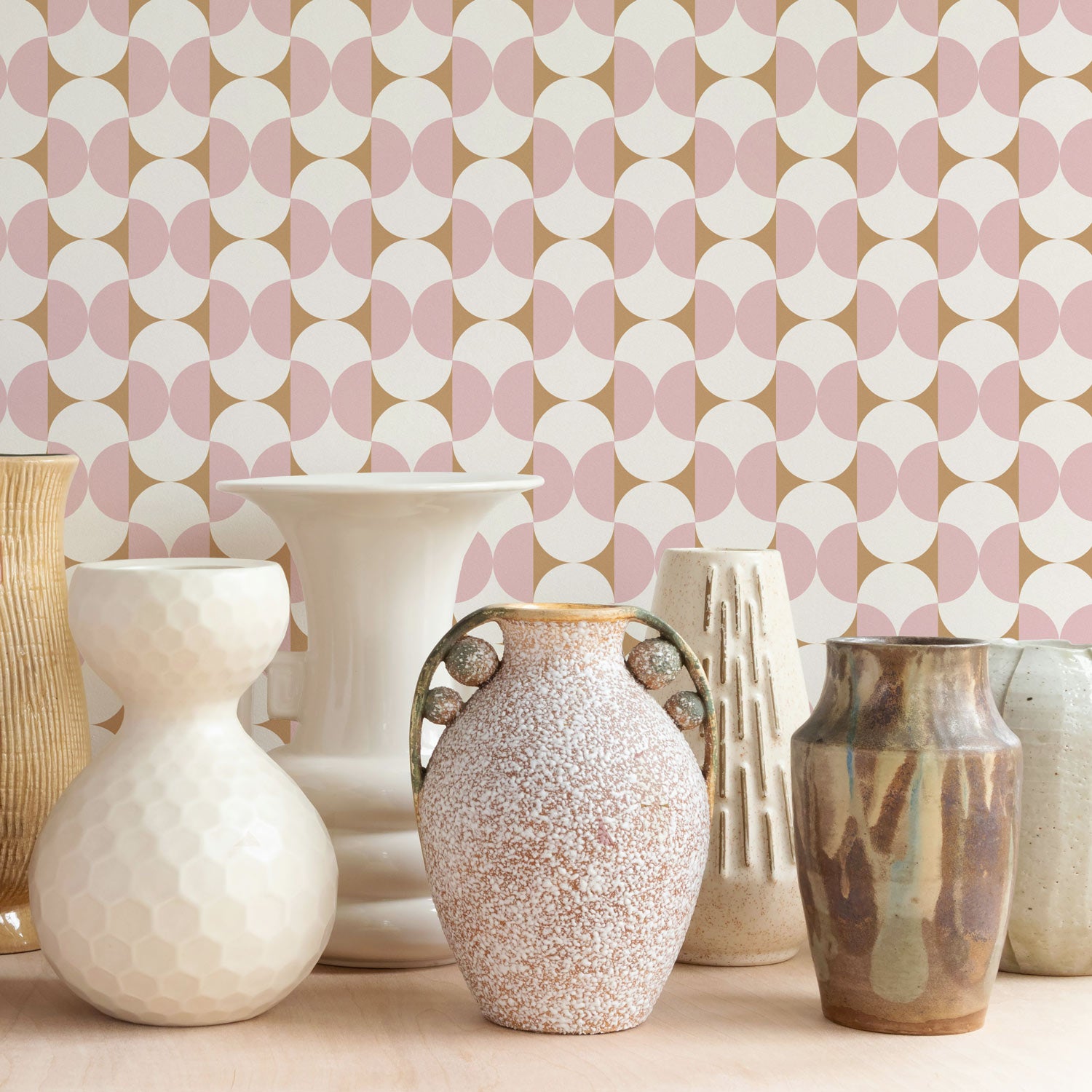 Modern Tiny Geometric Scallop Print Wallpaper By Livettes Livettes modern-tiny-geometric-scallop-print-wallpaper-by-livettes-livettes