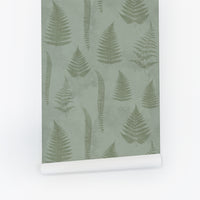Olive Green Fern Wallpaper