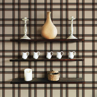 Tartan Inspired Wallpaper In Brown