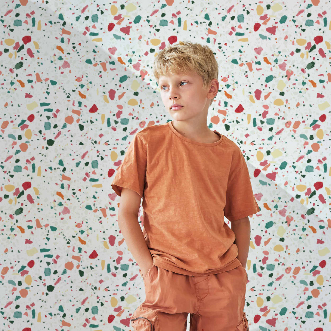 faux stone colorful wallpaper pattern