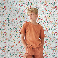 faux stone colorful wallpaper pattern