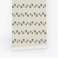 Tiny Green Fern Lines Wallpaper