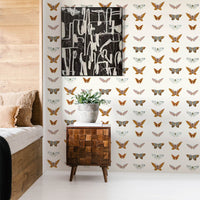 Vintage African Butterflies Print Wallpaper
