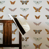 Vintage African Butterflies Print Wallpaper