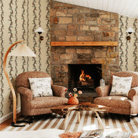 Vintage Floral Garland Grasscloth Wallpaper