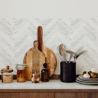 marble detailed peel and stick back splash