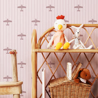 Pink Vintage Airplane Wallpaper