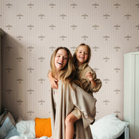 Hazelnut Vintage Airplane Wallpaper