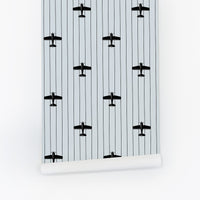 Blue Vintage Airplane Wallpaper