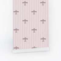 Pink Vintage Airplane Wallpaper