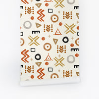 neutral african print symbol wallpaper