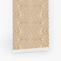 Neutral African Print Ceiling Wallpaper