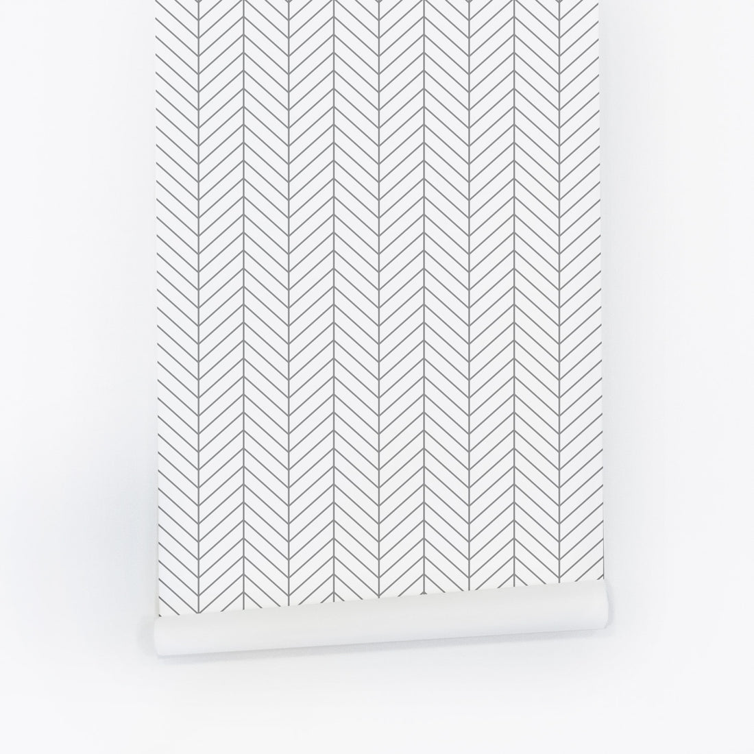 Grey herringbone print wallpaper