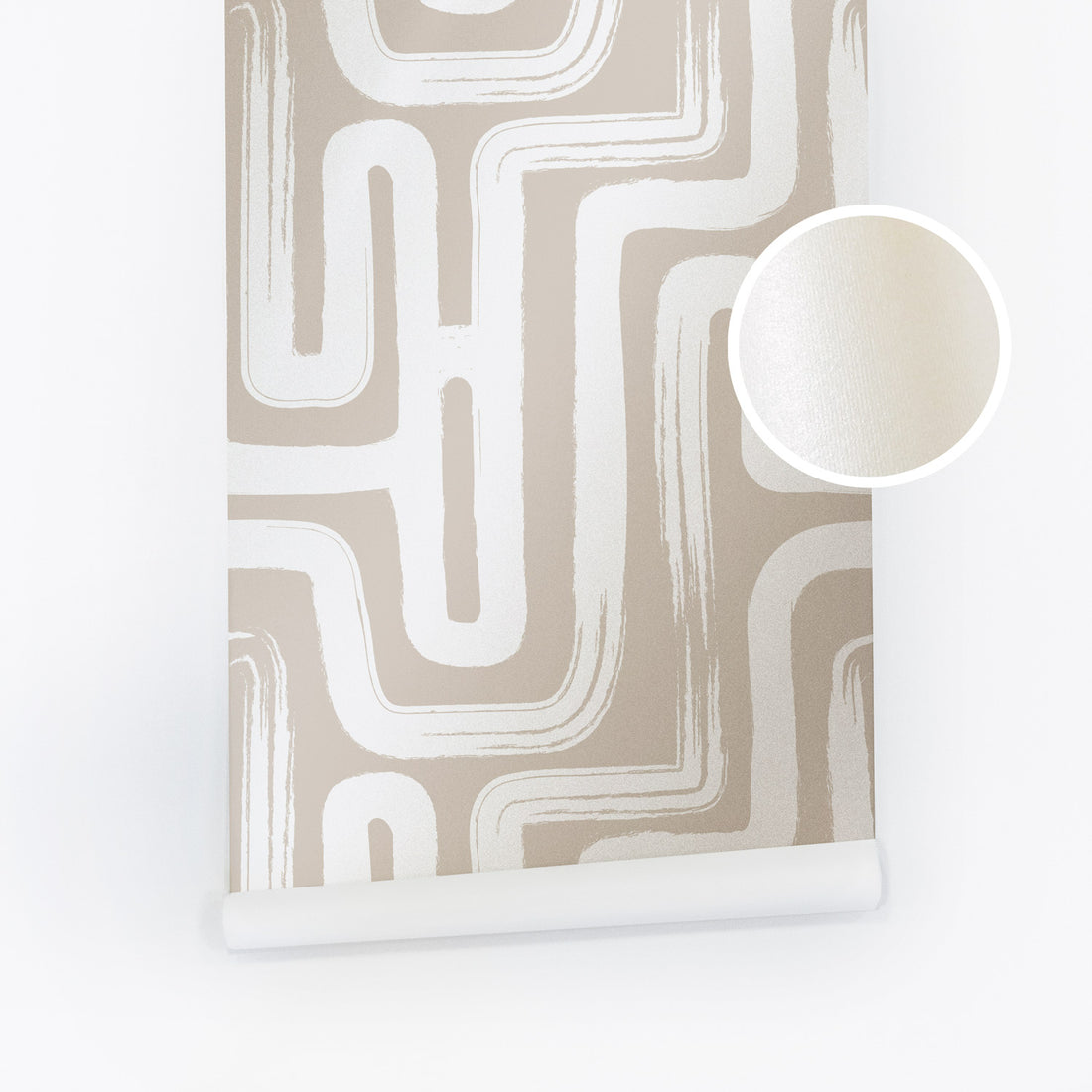 Metallic Pearl Paintbrush Maze © Wallpaper